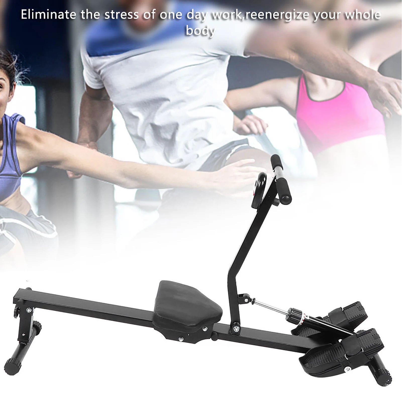 Adjustable & Foldable Rowing Machine - Digital Fitness Rower for Home