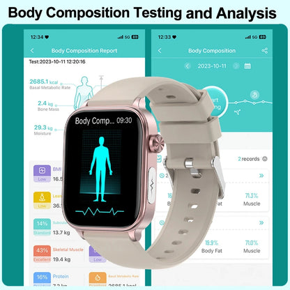 AI Health Tracker Watch with ECG, Blood Glucose, Bluetooth Online