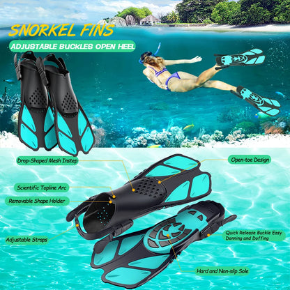 Adjustable Snorkel Fins Short Silicone Scuba Diving Flippers