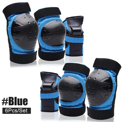 GOMOREON 6Pcs Kids/Adults Knee Pads Elbow Pads Wrist Guards Protective Gear for Skateboarding Roller Skating Cycling BMX Bicycle