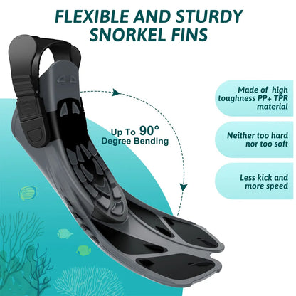 Adjustable Short Silicone Snorkel Fins - Scuba Diving Flippers Online