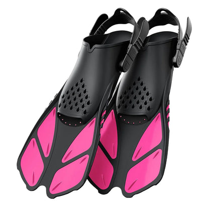 Adjustable Snorkel Fins Short Silicone Scuba Diving Flippers