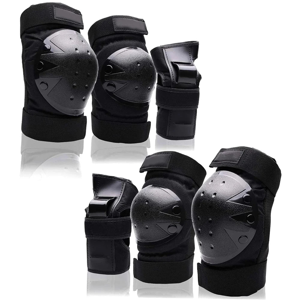 GOMOREON 6Pcs Kids/Adults Knee Pads Elbow Pads Wrist Guards Protective Gear for Skateboarding Roller Skating Cycling BMX Bicycle