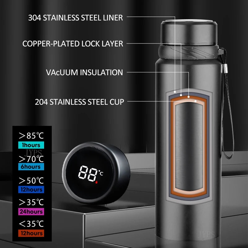 1000ML Smart Thermos Bottle - Hot & Cold  Bottle with Temp Display