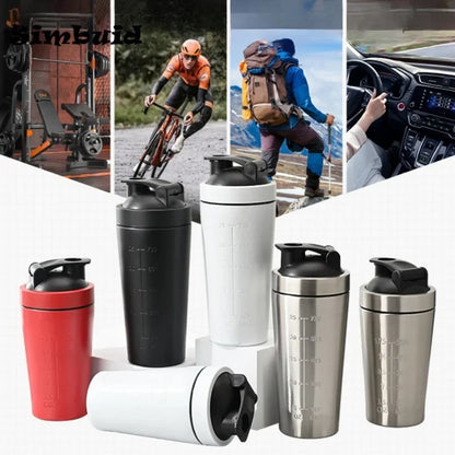 Stainless Steel Protein Shaker - Leak-Proof Gym Cup with Scale Online