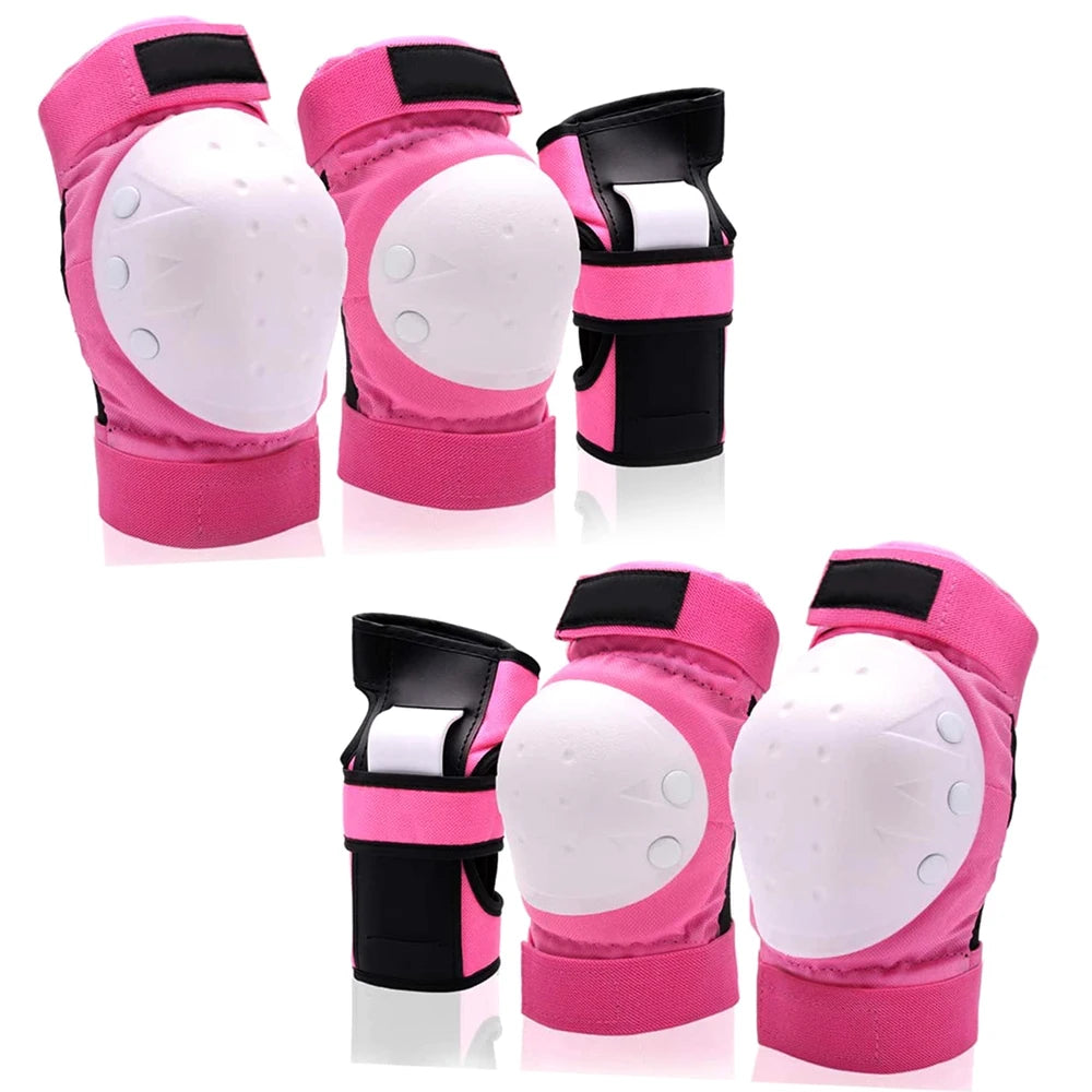 GOMOREON 6Pcs Kids/Adults Knee Pads Elbow Pads Wrist Guards Protective Gear for Skateboarding Roller Skating Cycling BMX Bicycle