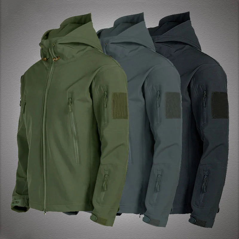 Men Tactical Windproof Military Combat Jacket - Sports Hooded Coat 