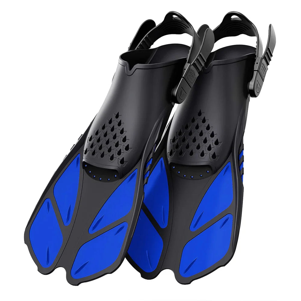 Adjustable Snorkel Fins Short Silicone Scuba Diving Flippers