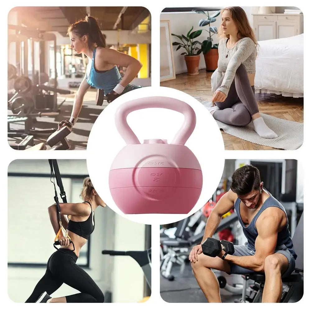 ﻿ 2/4/6/8/10kg Water Injection Kettlebell Yoga Fitness Exercise Equipments Soft Silicone Muscle Training Kettlebell