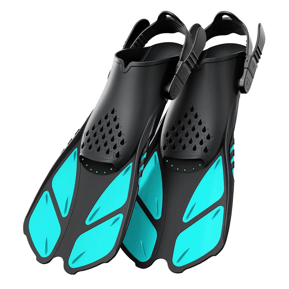 Adjustable Snorkel Fins Short Silicone Scuba Diving Flippers