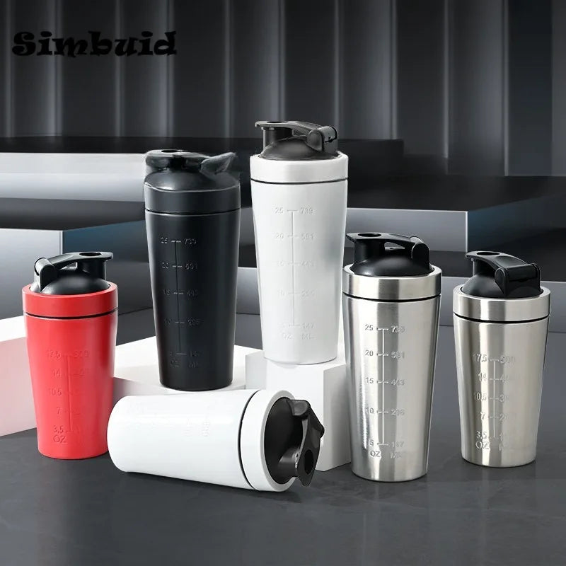 Stainless Steel Protein Shaker - Leak-Proof Gym Cup with Scale Online