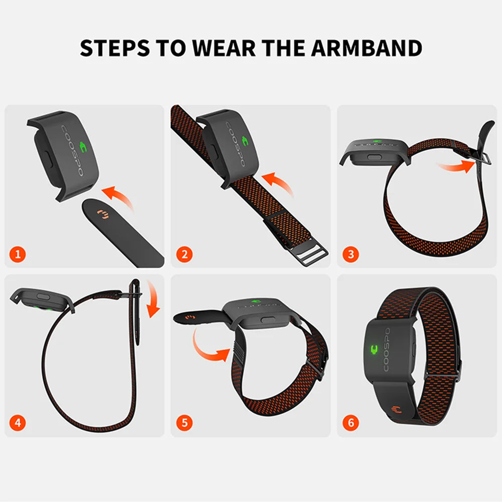 HW9 Armband Heart Rate Monitor with HR Zones/Calories HRM Sensor for Fitness