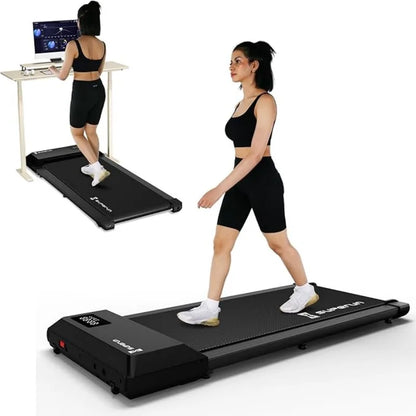 300 Ibs Weight Capacity 2.5 HP 2 in 1 Portable Treadmill for Home with Remote Control LED Display Walking Pad Treadmill