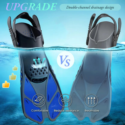 Adjustable Short Silicone Snorkel Fins - Scuba Diving Flippers Online