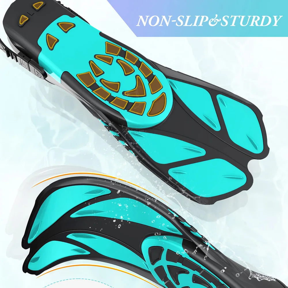 Adjustable Snorkel Fins Short Silicone Scuba Diving Flippers