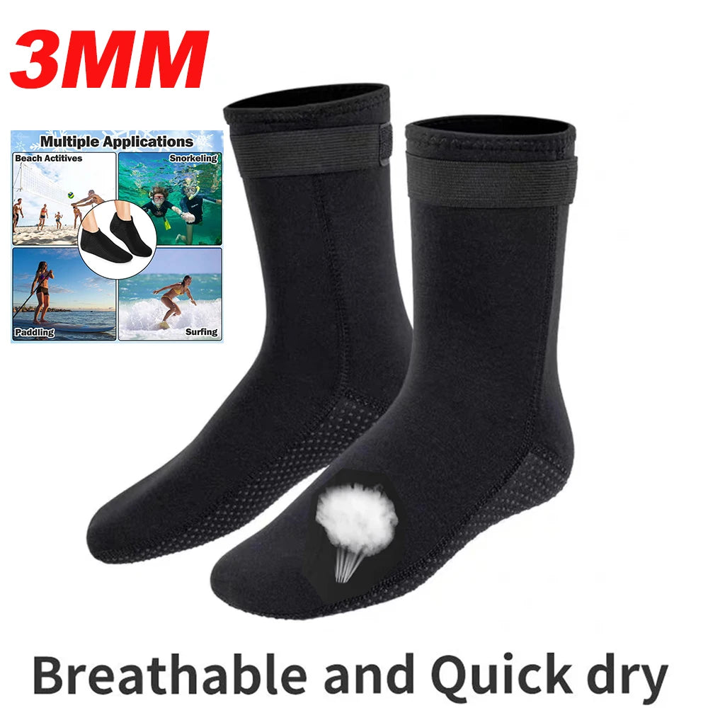 5mm Diving Socks 3mm Neoprene Wetsuit Water Socks Surf Beach Booties Anti-Slip Swimming Fin Sand Proof Ice Bath Warm Socks