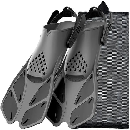 Adjustable Snorkel Fins Short Silicone Scuba Diving Flippers