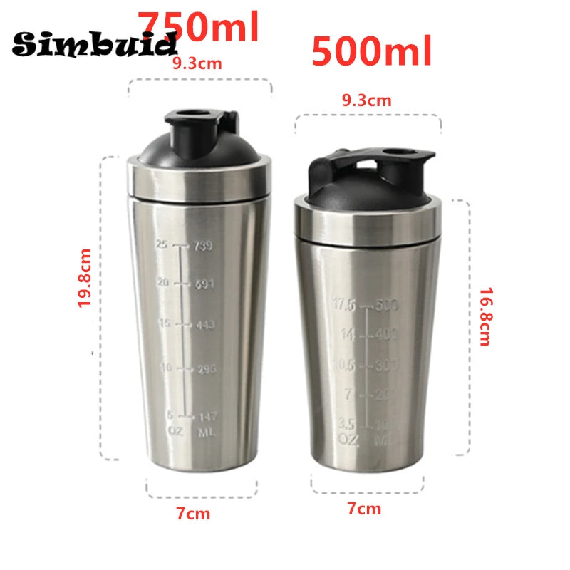 Stainless Steel Protein Shaker - Leak-Proof Gym Cup with Scale Online