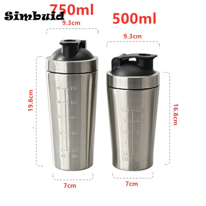 Stainless Steel Protein Shaker - Leak-Proof Gym Cup with Scale Online