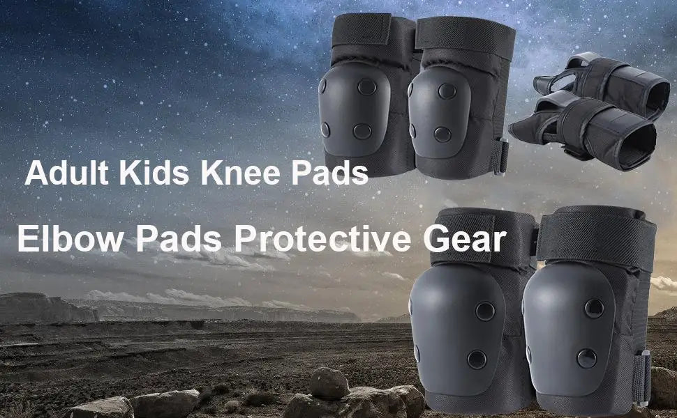 6Pcs/Set Adult/Kids Knee Pads Elbow Pads Wrist Guard,Skateboard Skate Pads 6 in 1 Protective Gear Set for Roller Skating Scooter